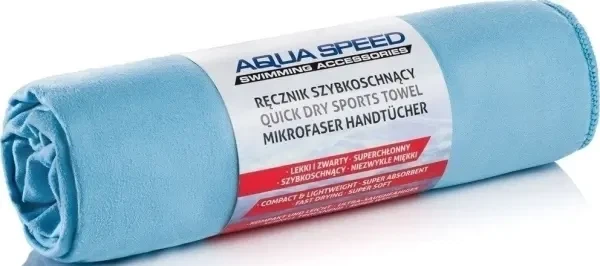 Полотенце из микрофибры Aqua Speed DRY FLAT 70x140 см быстросохнущее для бассейна и фитнеса Голубое (155-02-70x140) - изображение 4