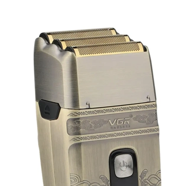 Электробритва шейвер VGR V-335 от USB, с LED дисплеем, Золотистый / Профессиональная бритва с тремя ножевыми блоками - изображение 5