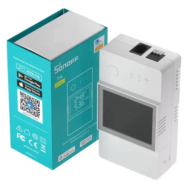 Реле Sonoff THR320D Wi-Fi 20A с датчиком температуры и влажности White (6920075777543) - Фото 3 Реле Sonoff THR320D Wi-Fi 20A с датчиком температуры и влажности White (6920075777543) - изображение 3