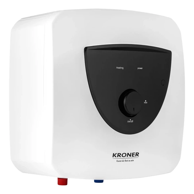 Бойлер Kroner Small 1,5 кВт 10 л мокрый ТЭН, над мойкой, белый (K10SA1.5) - изображение 2