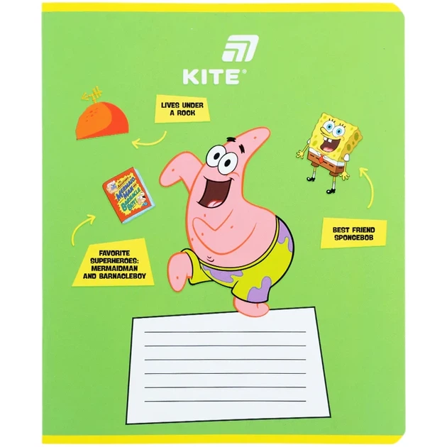 Тетрадь школьная Kite Sponge Bob SB26-234, 12 листов, линия - Фото 1 Тетрадь школьная Kite Sponge Bob SB26-234, 12 листов, линия - изображение 1