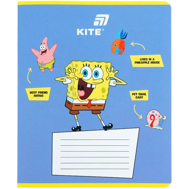 Тетрадь школьная Kite Sponge Bob SB26-234, 12 листов, линия - Фото 4 Тетрадь школьная Kite Sponge Bob SB26-234, 12 листов, линия - изображение 4