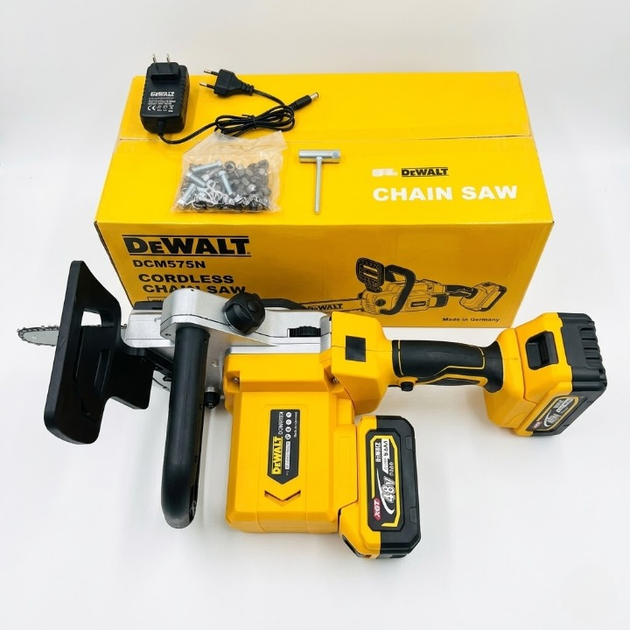 Аккумуляторная цепная пила DeWalt DCM575N электропила беспроводная бесщеточная 48 В 6 А·ч шина 45 см 18 дюймов для дерева дров бревен сада с автоматической смазкой 2 батареями - изображение 5
