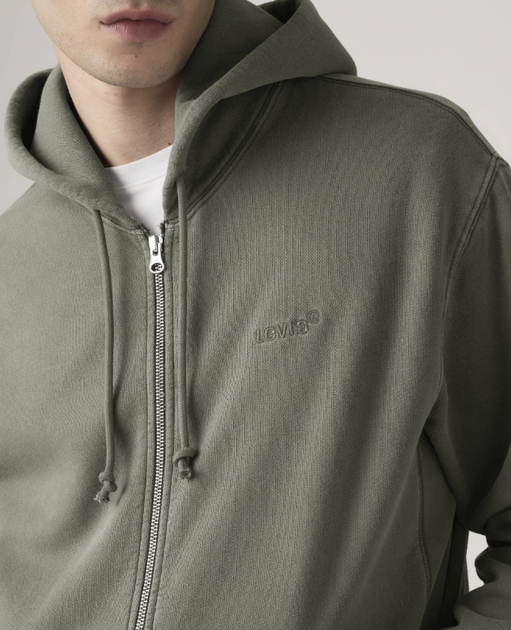 Худі кофта толстовка чоловіча Levi`s Authentic Full Zip Garment Dye Sweatshirt розмір L - изображение 3