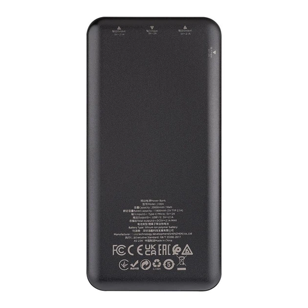 Універсальна мобільна батарея HOCO J100A, 20000 mAh, Black (6931474783585) - Фото 5 Універсальна мобільна батарея HOCO J100A, 20000 mAh, Black (6931474783585) - зображення 5
