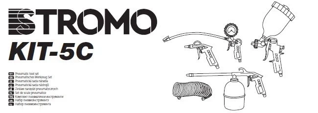 Набір пневмоінструменту Stromo KIT-5C (5в1, шланг 5м) - зображення 2
