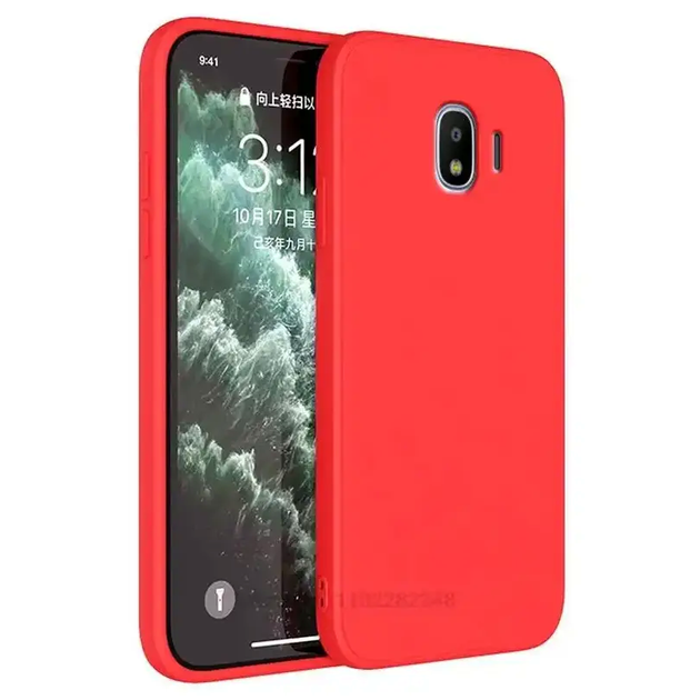 Чехол силиконовый для Samsung J2 2018 красный защита от ударов и царапин - изображение 5