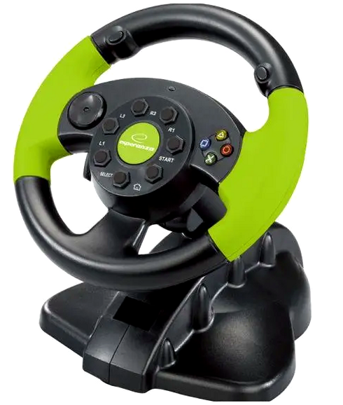 Игровой руль с педалями USB для ПК Xbox 360 PS3 180 градусов вибрация черный Эсперанса KT3424 - Фото 2 Игровой руль с педалями USB для ПК Xbox 360 PS3 180 градусов вибрация черный Эсперанса KT3424 - изображение 2