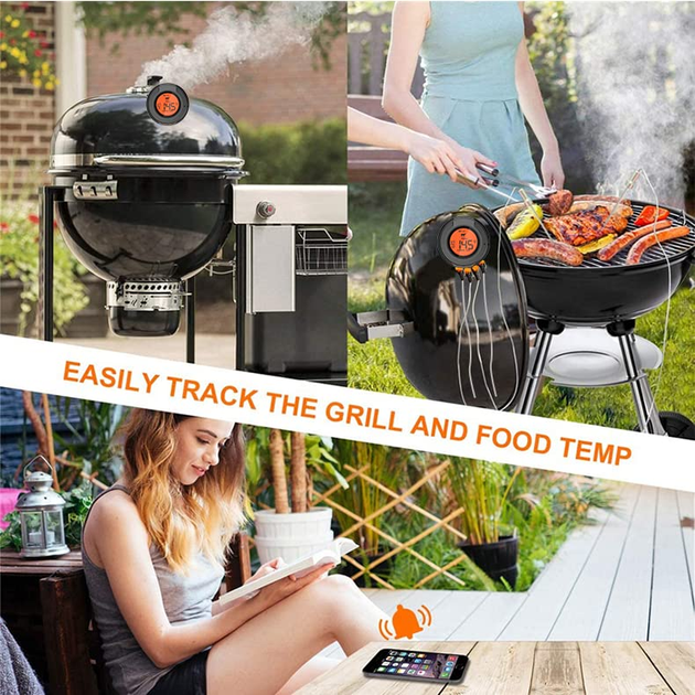Беспроводной Bluetooth термометр для гриля и мяса Kamado BONO (GRILLI 555501) с LCD-экраном и 2 щупами - Фото 8 Беспроводной Bluetooth термометр для гриля и мяса Kamado BONO (GRILLI 555501) с LCD-экраном и 2 щупами - изображение 8