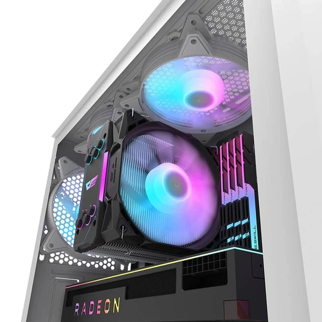 Корпус компьютерный Darkflash DK352 Plus + 4 вентилятора ARGB Black White (DK352 Plus) - Фото 6 Корпус компьютерный Darkflash DK352 Plus + 4 вентилятора ARGB Black White (DK352 Plus) - изображение 6