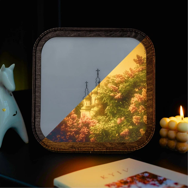 Декоративный деревянный LED-ночник «Киевская Весна» EnjoyTheWood, тёплая подсветка - Фото 5 Декоративный деревянный LED-ночник «Киевская Весна» EnjoyTheWood, тёплая подсветка - изображение 5