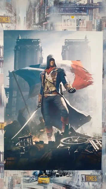 Постер Кредо ассасина: Единство, Assassin's Creed: Unity, декор в комнату геймера, A3 42×30 см (id0703) - изображение 4