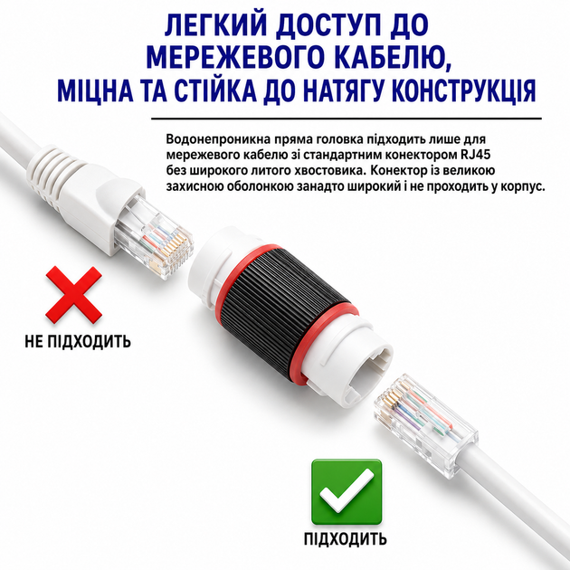 Герметичный коннектор RJ45 IP67 водонепроницаемый соединитель для удлинения сетевого кабеля и наружного монтажа - изображение 6