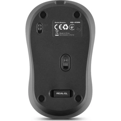 Мишка REAL-EL RM-450W Wireless/Bluetooth Black/Gray (EL123200046) - зображення 8