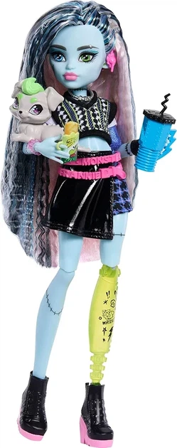 Кукла Monster High Doll, Frankie Stein Фрэнки Штайн в укороченном свитере и черной юбке JHK31 - изображение 3