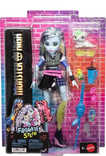 Кукла Monster High Doll, Frankie Stein Фрэнки Штайн в укороченном свитере и черной юбке JHK31 - изображение 6