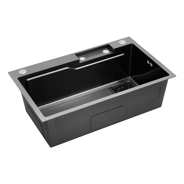 Кухонная мойка Kroner KRP Schwarze - SET7546HM PVD (3.0/0.7 мм) - изображение 15