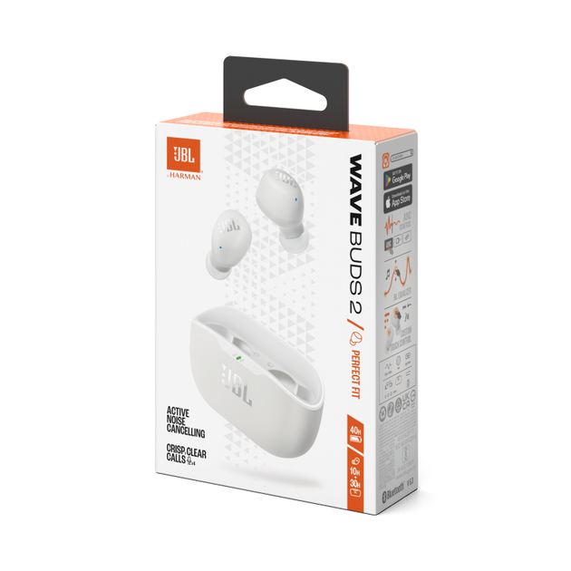 Навушники TWS JBL Wave Buds 2, ANC, IP54, BT5.3, 49/550mAh, 10h, White (JBLWBUDS2WHT) - зображення 10