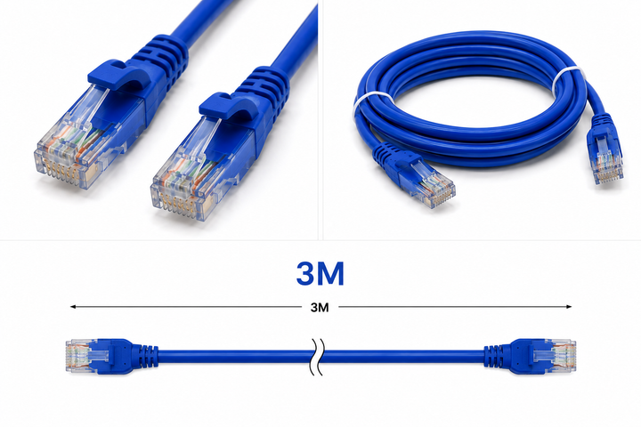 Мережевий кабель XOKO UTP Cat5e Lan 3м Синій - изображение 2