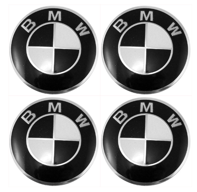 Ковпачок у диск BMW 68 мм чорний, емблема заглушка колеса 36136783536 - изображение 2