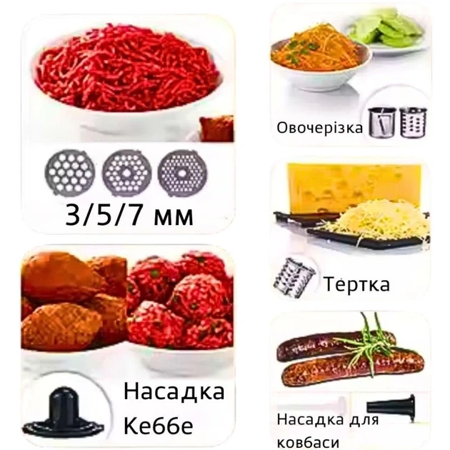 Електрична м'ясорубка 4200Вт BITEK BT-3700 - зображення 2