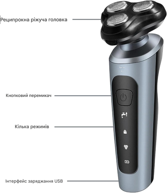 Электробритва роторная 9D Shaver с USB - изображение 4