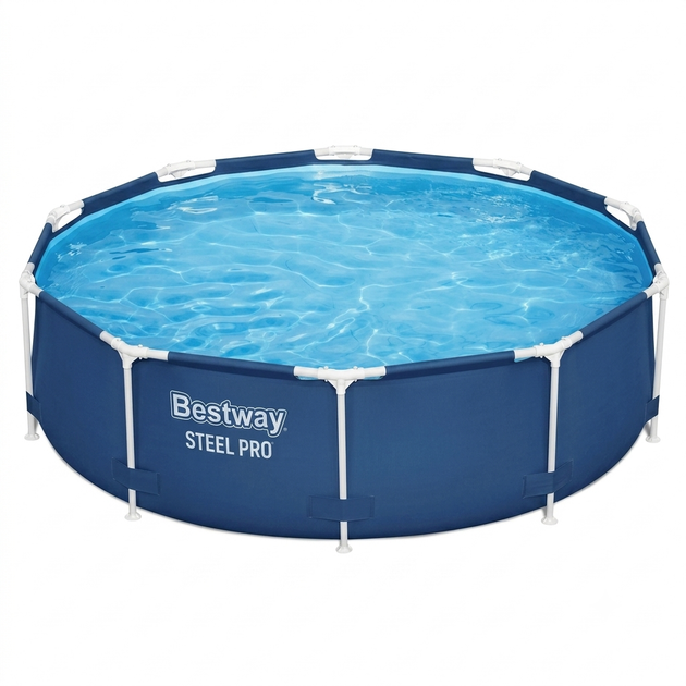 Каркасний круглий басейн Bestway Steel Pro 56677 (305 х 76 см) без насоса, голубий - изображение 2