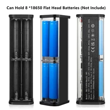 Корпус для повербанка 18650 BQ-S18PD-V1 22.5W на 8 аккумуляторов быстрая зарядка PD/QC, USB-C, MicroUSB, 2xUSB-A с LED фонарем - изображение 6