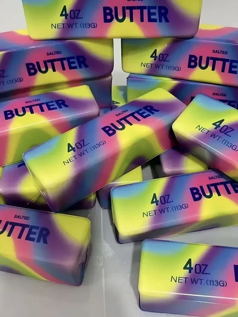 Сливочное масло сквиш радужное 13см Butter игрушка антистресс кусок сливочного масла баттер сквиш - изображение 5