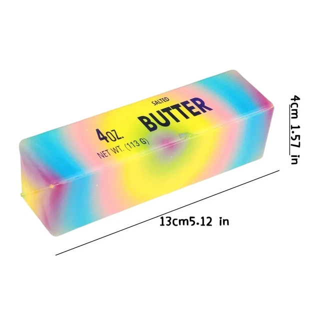 Сливочное масло сквиш радужное 13см Butter игрушка антистресс кусок сливочного масла баттер сквиш - изображение 7