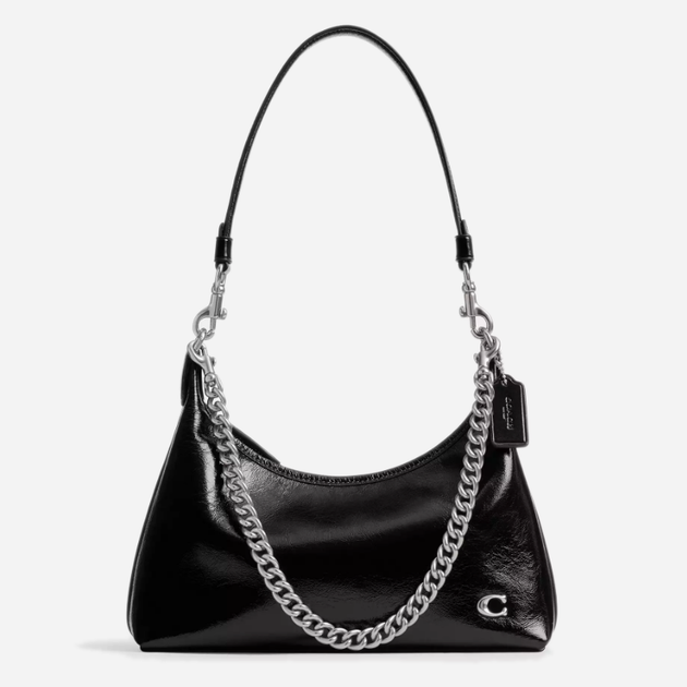 Сумка-багет женская из натуральной кожи средняя Coach Juliet Shoulder Bag 25 BG-COA-129 Черная (196395540167) - Фото 1 Сумка-багет женская из натуральной кожи средняя Coach Juliet Shoulder Bag 25 BG-COA-129 Черная (196395540167) - изображение 1
