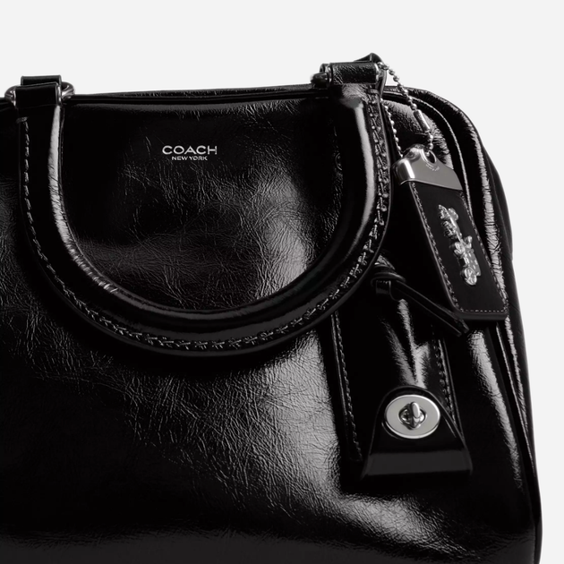 Сумка кросс-боди через плечо женская из натуральной кожи маленькая Coach Cube Rogue Bag 20 BG-COA-126 Черная (196395632770) - Фото 4 Сумка кросс-боди через плечо женская из натуральной кожи маленькая Coach Cube Rogue Bag 20 BG-COA-126 Черная (196395632770) - изображение 4