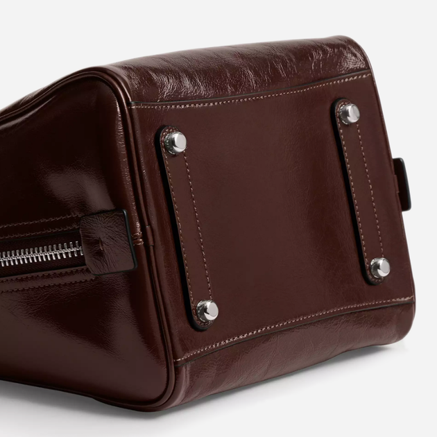 Сумка кросс-боди через плечо женская из натуральной кожи маленькая Coach Cube Rogue Bag 20 BG-COA-125 Бордовая (196395632732) - Фото 7 Сумка кросс-боди через плечо женская из натуральной кожи маленькая Coach Cube Rogue Bag 20 BG-COA-125 Бордовая (196395632732) - изображение 7