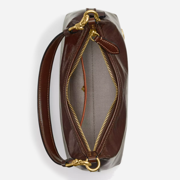 Сумка-багет женская из натуральной кожи средняя Coach Juliet Shoulder Bag 25 BG-COA-130 Коричневая (196395540143) - Фото 5 Сумка-багет женская из натуральной кожи средняя Coach Juliet Shoulder Bag 25 BG-COA-130 Коричневая (196395540143) - изображение 5