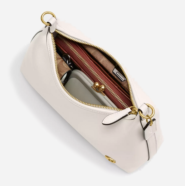 Сумка-багет женская из натуральной кожи средняя Coach Juliet Shoulder Bag 25 BG-COA-131 Молочная (196395632756) - изображение 5