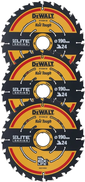 Набор пильных дисков DeWalt Elite Series 24T 190 x 30 мм 3 шт. DT10399-QZ (5035048099469) - изображение 2