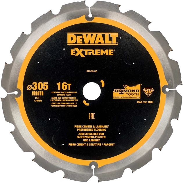 Пильный диск DeWalt Extreme 16T 305 x 30 мм DT1475-QZ (5035048540961) - Фото 1 Пильный диск DeWalt Extreme 16T 305 x 30 мм DT1475-QZ (5035048540961) - изображение 1