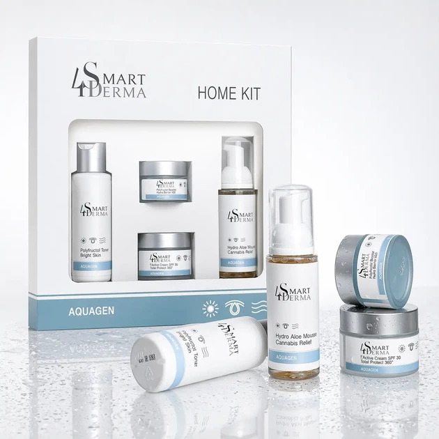 Экстраувлажняющий набор для ежедневного ухода за лицом Smart4Derma AquaGen Гидроквартет SPF 30 4 средства - Фото 1 Экстраувлажняющий набор для ежедневного ухода за лицом Smart4Derma AquaGen Гидроквартет SPF 30 4 средства - изображение 1