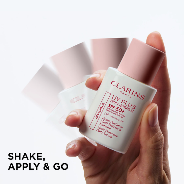 Солнцезащитный флюид для лица Clarins UV Plus Skin Barrier SPF 50+ Invisible от UV-лучей и загрязнений 30 мл - изображение 4