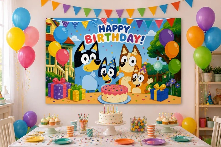 Бумажный плакат "Блуи. Bluey" 100х150 см - изображение 2