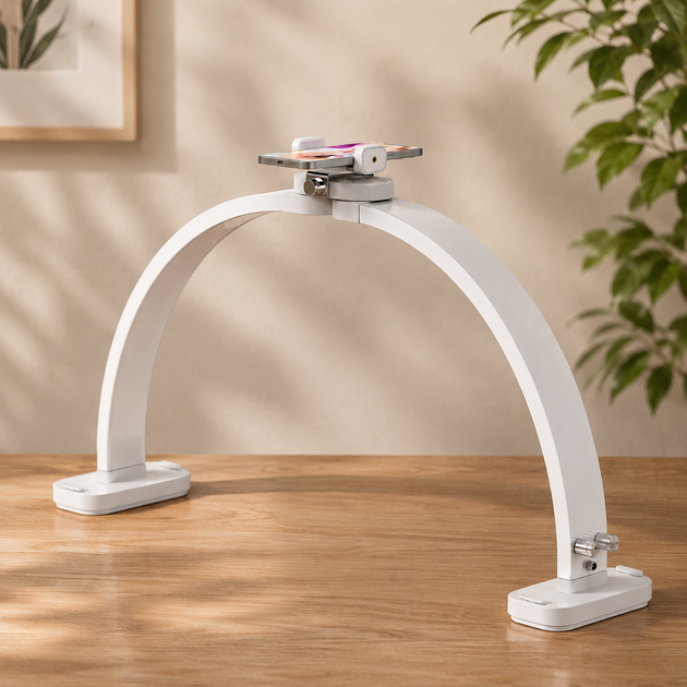 LED лампа настольная бестеневая F-700A для маникюра и салона красоты 35W 2600Lm с держателем телефона - Фото 3 LED лампа настольная бестеневая F-700A для маникюра и салона красоты 35W 2600Lm с держателем телефона - изображение 3