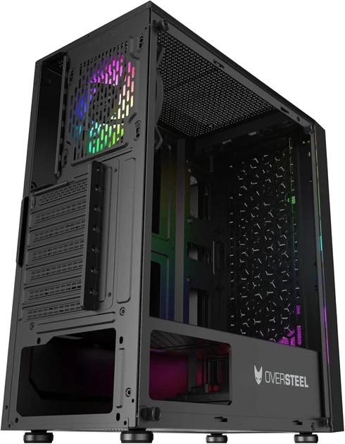 Корпус для ПК Oversteel Iridium RGB / Без БП / ARGB / Черный (102137043) - Уценка - Фото 4 Корпус для ПК Oversteel Iridium RGB / Без БП / ARGB / Черный (102137043) - Уценка - изображение 4