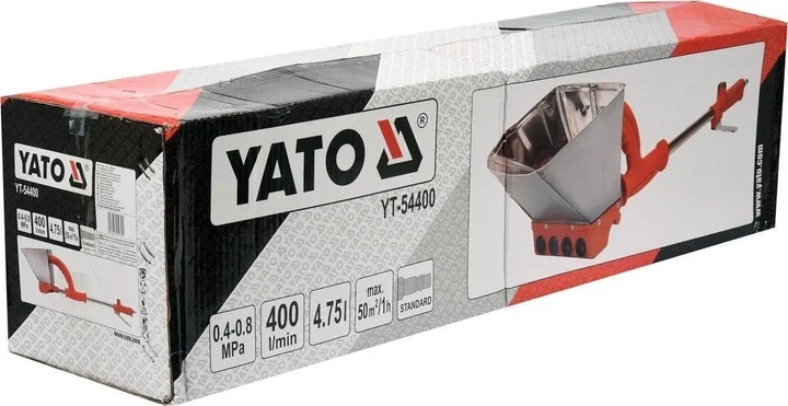 Ковш пневматический YATO для штукатурки стен 4.5 л 4-8 бар 400 л/мин 50 м²/ч YT-54400 - изображение 3