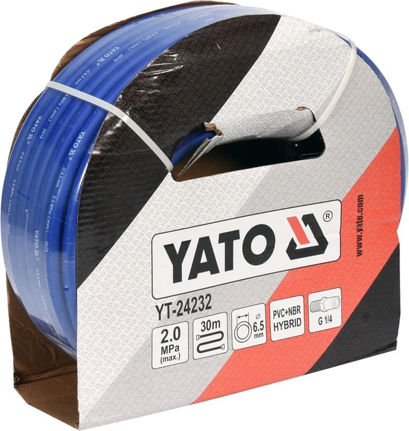 Шланг пневматический YATO гибридный ПВХ+БНК 6.5 мм 30 м 2 МПа YT-24232 - изображение 2