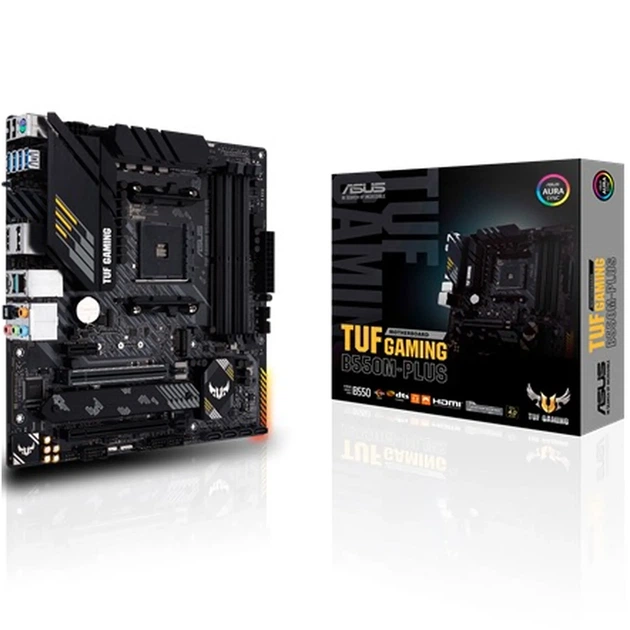 Материнская плата ASUS TUF GAMING B550M-PLUS (sAM4, AMD B550, DDR4, mATX) - Фото 1 Материнская плата ASUS TUF GAMING B550M-PLUS (sAM4, AMD B550, DDR4, mATX) - изображение 1