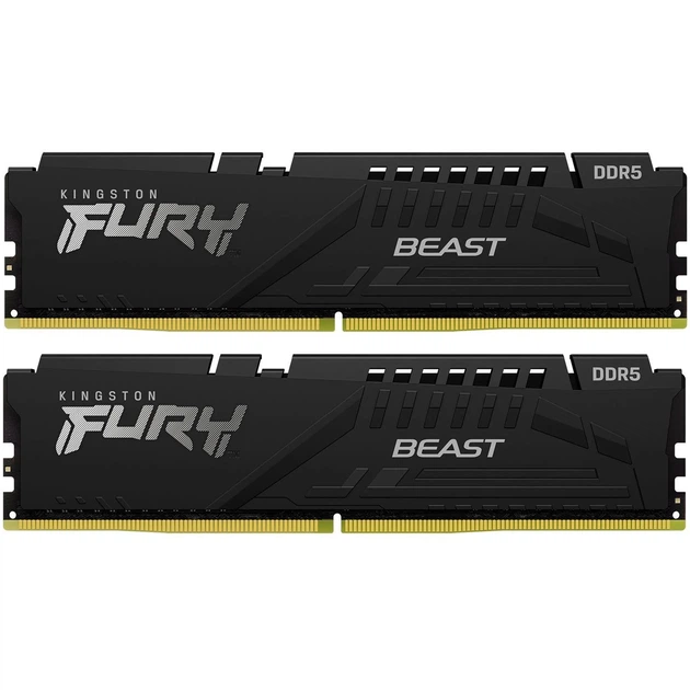 Модуль памяти Kingston Fury Beast Black DDR5-6000 16GB (2x8GB) (KF560C30BBEK2-16) - Фото 1 Модуль памяти Kingston Fury Beast Black DDR5-6000 16GB (2x8GB) (KF560C30BBEK2-16) - изображение 1