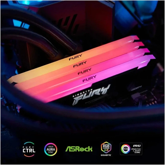 Модуль памяти Kingston Fury Beast RGB DDR4-3200 16GB (KF432C16BB12A/16WP) - изображение 8