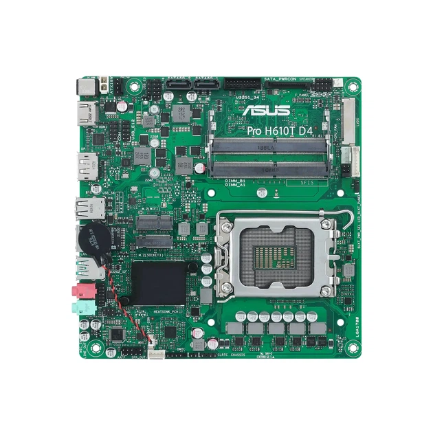 Материнська плата ASUS PRO H610T D4-CSM (s1700, Intel H610, DDR4, Thin Mini-ITX) - зображення 4