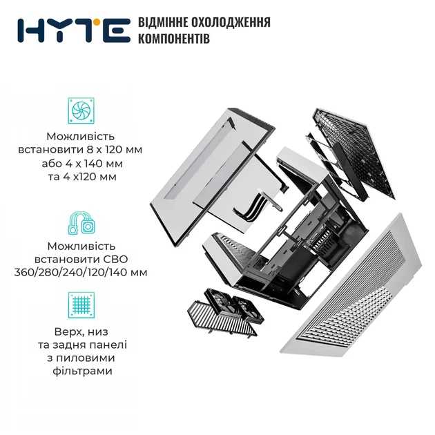 Корпус Hyte Y60 Black-White (CS-HYTE-Y60-BW) - изображение 5