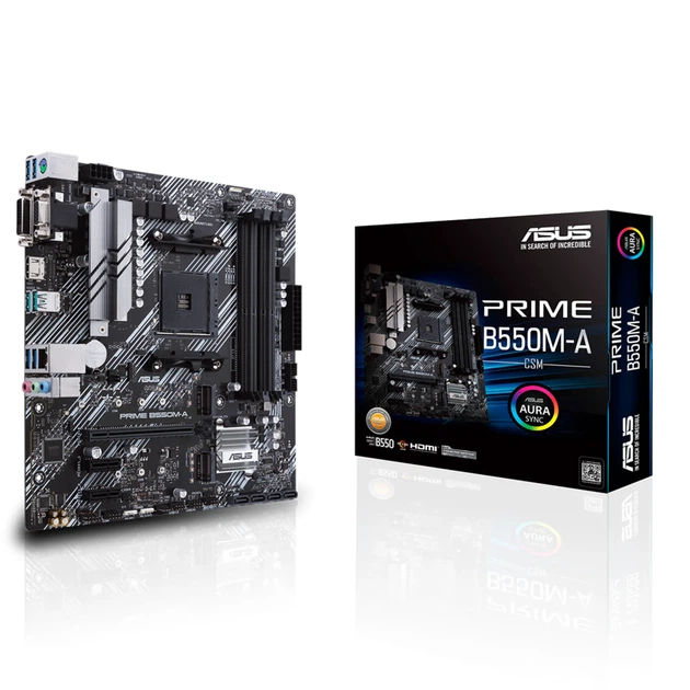 Материнская плата ASUS PRIME B550M-A/CSM (sAM4, AMD B550, DDR4, mATX) - Фото 1 Материнская плата ASUS PRIME B550M-A/CSM (sAM4, AMD B550, DDR4, mATX) - изображение 1